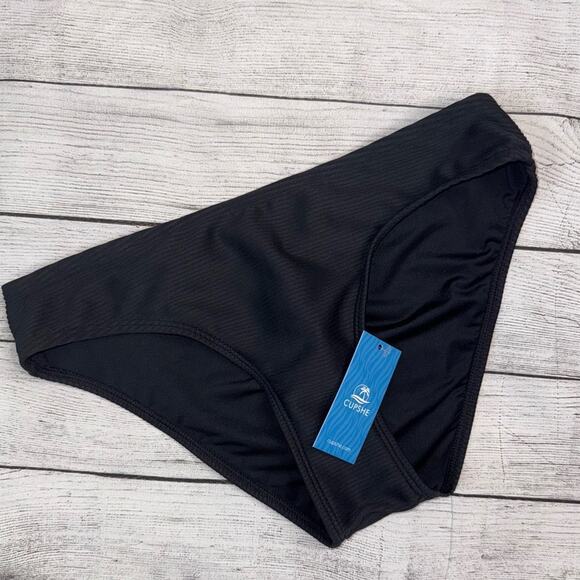 Cupshe NWT Black Textured Classic Bikini Bottoms Size Small - Picture 4 of 7